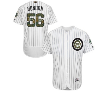 Men's Majestic Chicago Cubs #56 Hector Rondon Authentic White 2016 Memorial Day Fashion Flex Base MLB Jersey