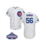 Men's Majestic Chicago Cubs #56 Hector Rondon White 2016 World Series Champions Flexbase Authentic Collection MLB Jersey