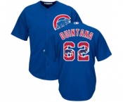 Men's Majestic Chicago Cubs #62 Jose Quintana Authentic Royal Blue Team Logo Fashion Cool Base MLB Jersey