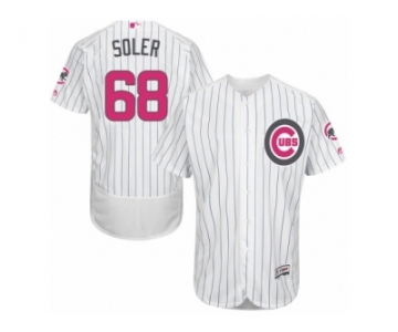 Men's Majestic Chicago Cubs #68 Jorge Soler Authentic White 2016 Mother's Day Fashion Flex Base MLB Jersey