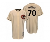 Men's Majestic Chicago Cubs #70 Joe Maddon Authentic Cream Cooperstown Throwback MLB Jersey