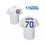 Men's Majestic Chicago Cubs #70 Joe Maddon Replica White Home Cool Base MLB Jersey