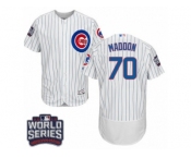 Men's Majestic Chicago Cubs #70 Joe Maddon White 2016 World Series Bound Flexbase Authentic Collection MLB Jersey