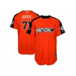 Men's Majestic Chicago Cubs #71 Wade Davis Replica Orange National League 2017 MLB All-Star MLB Jersey