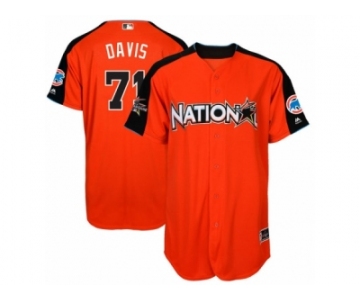 Men's Majestic Chicago Cubs #71 Wade Davis Replica Orange National League 2017 MLB All-Star MLB Jersey