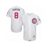 Men's Majestic Chicago Cubs #8 Andre Dawson Authentic White 2016 Mother's Day Fashion Flex Base MLB Jersey