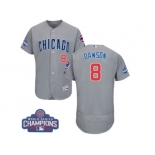 Men's Majestic Chicago Cubs #8 Andre Dawson Grey 2016 World Series Champions Flexbase Authentic Collection MLB Jersey