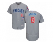 Men's Majestic Chicago Cubs #8 Andre Dawson Grey Flexbase Authentic Collection MLB Jersey