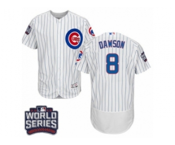 Men's Majestic Chicago Cubs #8 Andre Dawson White 2016 World Series Bound Flexbase Authentic Collection MLB Jersey