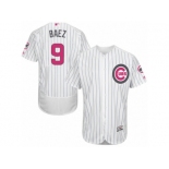 Men's Majestic Chicago Cubs #9 Javier Baez Authentic White 2016 Mother's Day Fashion Flex Base MLB Jersey