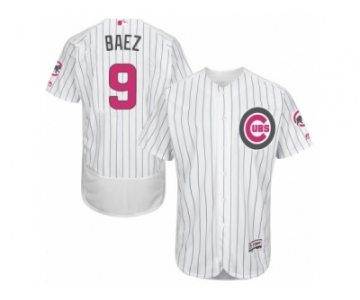 Men's Majestic Chicago Cubs #9 Javier Baez Authentic White 2016 Mother's Day Fashion Flex Base MLB Jersey