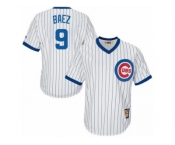 Men's Majestic Chicago Cubs #9 Javier Baez Authentic White Home Cooperstown MLB Jersey