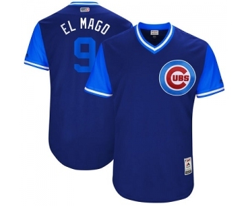 Men's Majestic Chicago Cubs #9 Javier Baez El Mago Authentic Navy Blue 2017 Players Weekend MLB Jersey