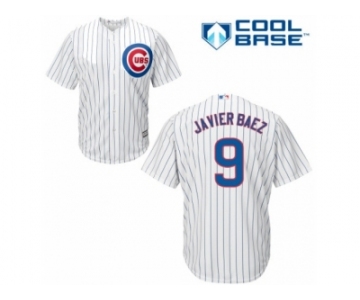 Men's Majestic Chicago Cubs #9 Javier Baez Replica White Home Cool Base MLB Jersey