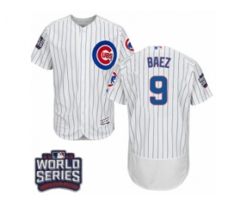 Men's Majestic Chicago Cubs #9 Javier Baez White 2016 World Series Bound Flexbase Authentic Collection MLB Jersey