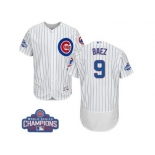 Men's Majestic Chicago Cubs #9 Javier Baez White 2016 World Series Champions Flexbase Authentic Collection MLB Jersey