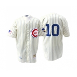 Men's Mitchell and Ness Chicago Cubs #10 Ron Santo Authentic Cream 1969 Throwback MLB Jersey