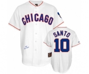 Men's Mitchell and Ness Chicago Cubs #10 Ron Santo Authentic White 1968 Throwback MLB Jersey