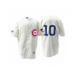 Men's Mitchell and Ness Chicago Cubs #10 Ron Santo Replica Cream 1969 Throwback MLB Jersey