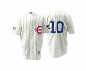 Men's Mitchell and Ness Chicago Cubs #10 Ron Santo Replica Cream 1969 Throwback MLB Jersey