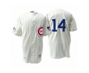 Men's Mitchell and Ness Chicago Cubs #14 Ernie Banks Authentic Cream 1969 Throwback MLB Jersey