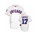 Men's Mitchell and Ness Chicago Cubs #17 Mark Grace Authentic White 1968 Throwback MLB Jersey