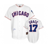 Men's Mitchell and Ness Chicago Cubs #17 Mark Grace Replica White 1988 Throwback MLB Jersey