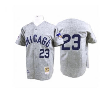 Men's Mitchell and Ness Chicago Cubs #23 Ryne Sandberg Replica Grey 1969 Throwback MLB Jersey