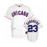 Men's Mitchell and Ness Chicago Cubs #23 Ryne Sandberg Replica White 1988 Throwback MLB Jersey