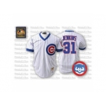 Men's Mitchell and Ness Chicago Cubs #31 Greg Maddux Replica White Throwback MLB Jersey