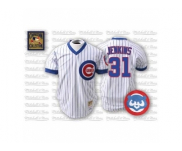 Men's Mitchell and Ness Chicago Cubs #31 Greg Maddux Replica White Throwback MLB Jersey