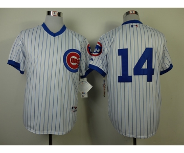 mlb chicago cubs #14 banks m&n white(blue strip)