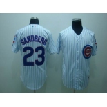 mlb chicago cubs #23 sandberg white(blue strip)