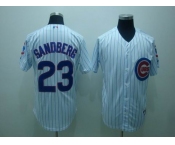 mlb chicago cubs #23 sandberg white(blue strip)