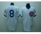 mlb chicago cubs #8 dawson m&n white(blue strip)