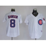 mlb chicago cubs dawson #8 m&n white(blue strip)