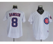 mlb chicago cubs dawson #8 m&n white(blue strip)