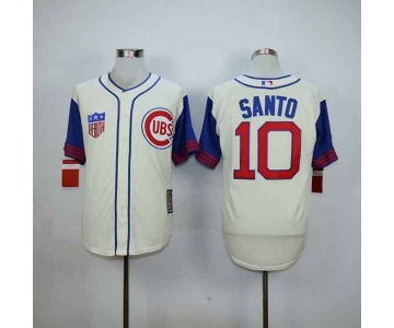 mlb jerseys chicago cubs #10 santo white[2015 new]