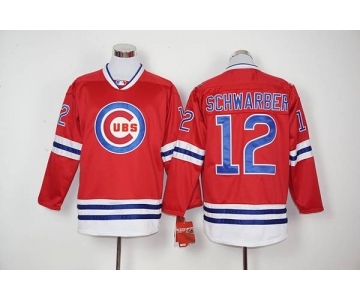 mlb jerseys chicago cubs #12 kyle schwarber red long sleeve