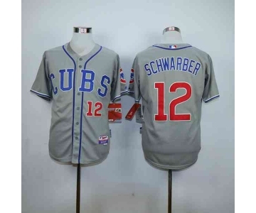 mlb jerseys chicago cubs #12 schwarber grey[schwarber]