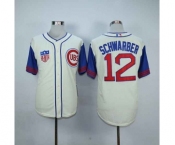 mlb jerseys chicago cubs #12 schwarber white[2015 new][schwarber]