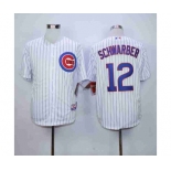 mlb jerseys chicago cubs #12 schwarber white(blue strip)][schwarber]