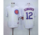 mlb jerseys chicago cubs #12 schwarber white(blue strip)][schwarber]