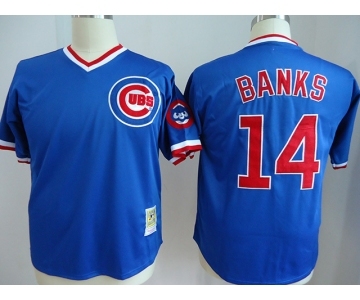 mlb jerseys chicago cubs #14 banks blue[m&n]