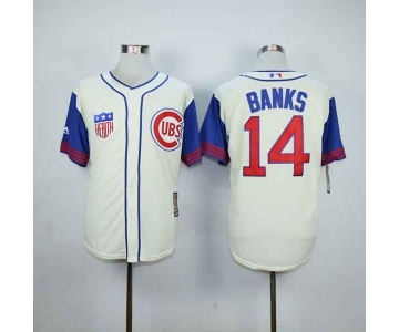 mlb jerseys chicago cubs #14 banks white[2015 new]