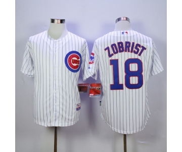 mlb jerseys chicago cubs #18 ben zobrist white(blue strip)[zobrist]