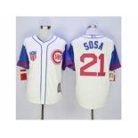 mlb jerseys chicago cubs #21 sosa white[2015 new]