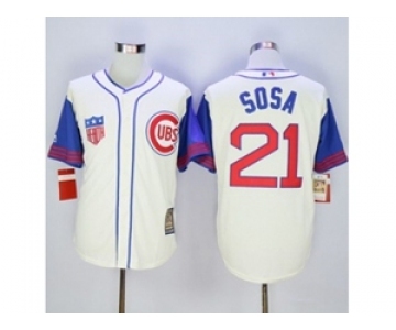 mlb jerseys chicago cubs #21 sosa white[2015 new]