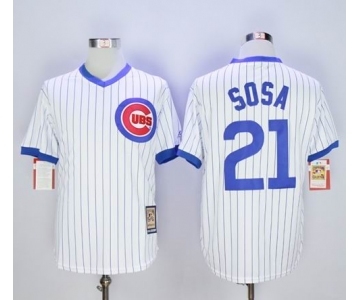 mlb jerseys chicago cubs #21 sosa white(grey strip)[m&n]