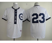 mlb jerseys chicago cubs #23 sandberg white(blue strip)[2013 new]